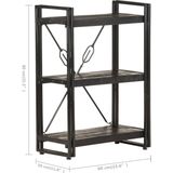 vidaXL-Boekenkast-met-3-schappen-60x30x80-cm-massief-mangohout-zwart