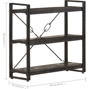 VidaXL Boekenkast 3 Schappen 90x30x80 cm Massief Mangohout