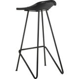 vidaXL Barhocker 4 Stk. Schwarz Echtleder