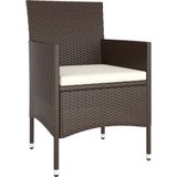 vidaXL 5-delige Loungeset poly rattan bruin