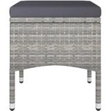 vidaXL - 5-delige - Tuinset - poly - rattan - en - gehard - glas - grijs