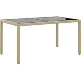 Vidaxl - 5-tlg. Garten-Essgruppe Poly Rattan und Hartglas Beige