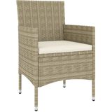 vidaXL 5-delige Loungeset poly rattan beige