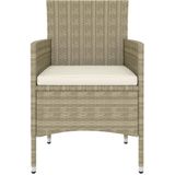 vidaXL 5-delige Loungeset poly rattan beige