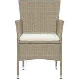 5-tlg. Garten-Essgruppe Poly Rattan Beige Vidaxl