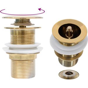 Vidaxl afvoer pop-up zonder overloop 6,4x6,4x9,1 cm goudkleurig