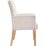 VidaXL Eetkamerstoelen 2 st. met Armleuningen - Stof Beige