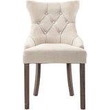 VidaXL Eetkamerstoelen 6 st. Stof Beige