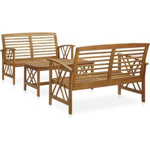 vidaXL 3-tlg. Garten-Lounge-Set Massivholz Akazie