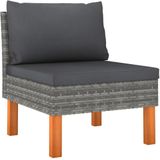 vidaXL - Middenbanken - 2 - st - poly - rattan - en - massief - eucalyptushout