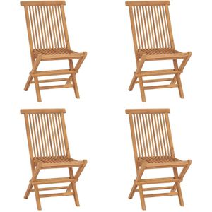 vidaXL Klappbare Gartenstühle 4 Stk. Massivholz Teak