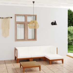vidaXL 5-tlg. Garten-Lounge-Set mit Kissen Massivholz Akazie