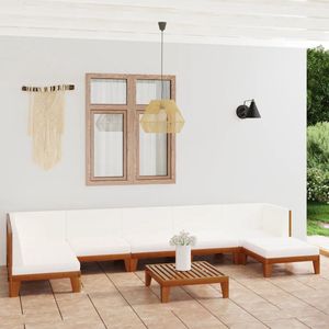 vidaXL 8-delige tuin loungeset met kussens acacia massief hout - 3058125