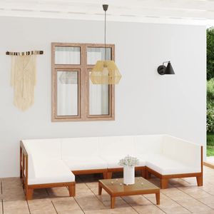 vidaXL 7-tlg. Garten-Lounge-Set mit Kissen Massivholz Akazie