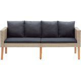 VidaXL Loungeset 2-delig met Kussens - Poly Rattan Beige