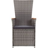 VidaXL 3-Delige Loungeset met Kussens - Poly Rattan Grijs