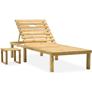 vidaXL - Ligbed met Tafel - Groen - Geïmpregneerd Grenenhout