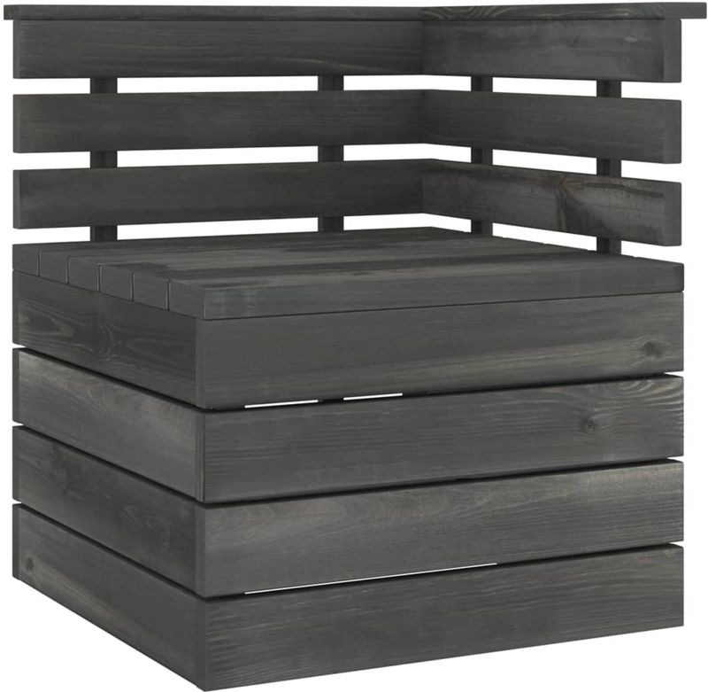 Vidaxl - Garten-Paletten-Ecksofa Massivholz Kiefer Dunkelgrau