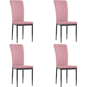 vidaXL-Eetkamerstoelen-4-st-fluweel-roze