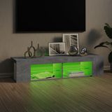 vidaXL TV-Schrank mit LED-Leuchten Betongrau 135x39x30 cm
