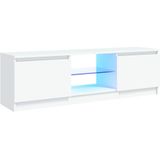 vidaXL TV-Schrank mit LED-Leuchten Weiß 120x30x35,5 cm