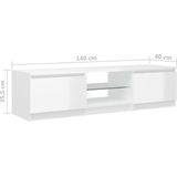 vidaXL-Tv-meubel-met-LED-verlichting-140x40x35,5-cm-hoogglans-wit
