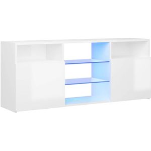 VidaXL TV-meubel met LED-verlichting 120x30x50 cm Hoogglans Wit