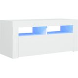 VidaXL TV-meubel met LED-verlichting 90x35x40 cm - Wit