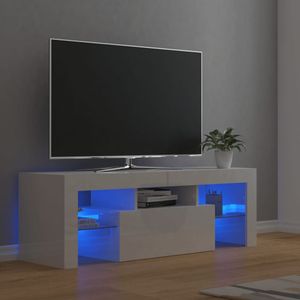 vidaXL - Tv-meubel - met - LED-verlichting - 120x35x40 - cm - hoogglans - wit