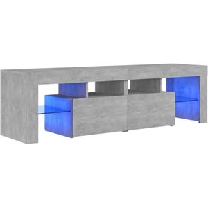 vidaXL TV-meubel met LED-verlichting 140x36,5x40 cm - Betongrijs
