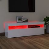 vidaXL TV-Schrank mit LED-Leuchten Hochglanz-Weiß 120x35x40 cm