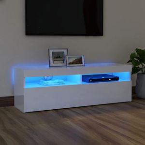 Vidaxl - TV-Schrank mit LED-Leuchten Hochglanz-Weiß 120x35x40 cm