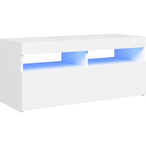VidaXL-Tv-meubel-met-LED-verlichting-90x35x40-cm-wit