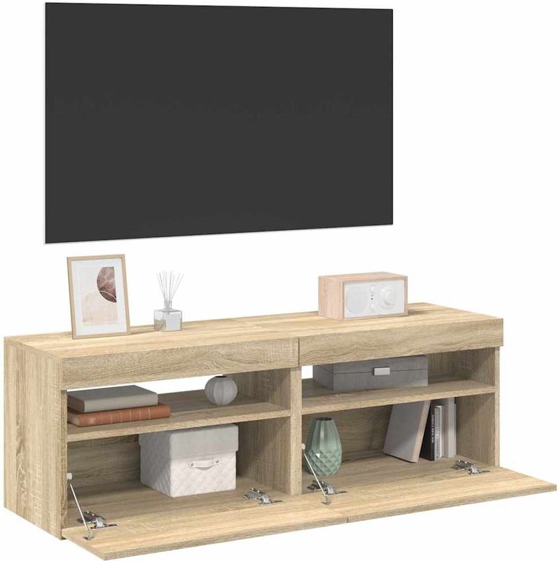 Vidaxl - TV-Schränke LED-Leuchten 2 Stk. Sonoma-Eiche 60x35x40 cm