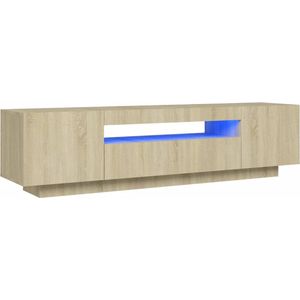 VidaXL TV-meubel met LED-verlichting 160x35x40 cm - Sonoma eikenkleurig