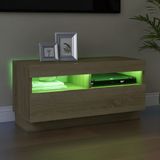 VidaXL TV-meubel met LED-verlichting 80x35x40 cm - Sonoma eikenkleurig