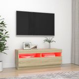 VidaXL TV-meubel met LED-verlichting 100x35x40 cm - Sonoma eikenkleurig