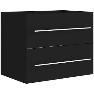 vidaXL - Wastafelkast - 60x38,5x48 - cm - bewerkt - hout - zwart