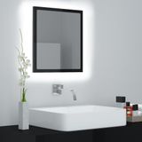 vidaXL - Badkamerspiegel - LED - 40x8,5x37 - cm - acryl - hoogglans - zwart