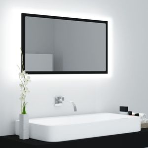 vidaXL Badkamerspiegel LED 80x8,5x37 cm acryl zwart