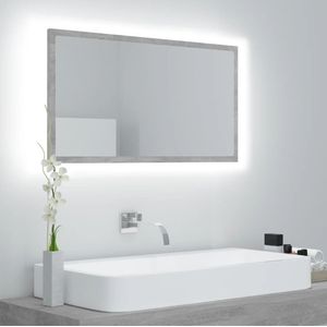 vidaXL LED-Badspiegel Betongrau 80x8,5x37 cm Acryl