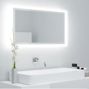 vidaXL-Badkamerspiegel-LED-80x8,5x37-cm-acryl-hoogglans-wit