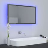 vidaXL Badkamerspiegel LED 80x8,5x37 cm acryl hoogglans grijs