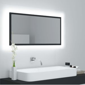 VidaXL Badkamerspiegel LED 90x8,5x37 cm Acryl Grijs