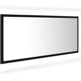 LED-Spiegel - Zwart - Bewerkt Hout en Acryl - RGB-Verlichting