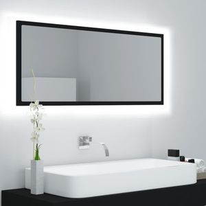 VidaXL Badkamerspiegel LED 100x8,5x37 cm Acryl Zwart