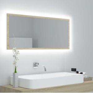 vidaXL Badkamerspiegel LED 100x8,5x37 cm Acryl Sonoma Eikenkleurig