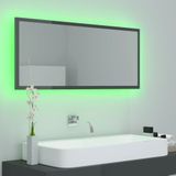 vidaXL Badkamerspiegel LED 100x8,5x37 cm acryl hoogglans grijs