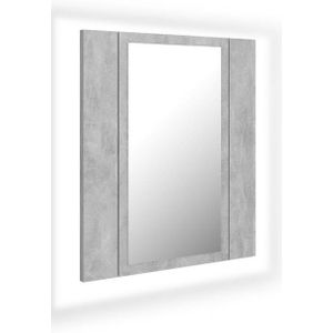vidaXL Spiegelschrank LED Bad Spiegelschrank Betongrau 40x12x45 cm Badezimmer LED-Beleuchtun
