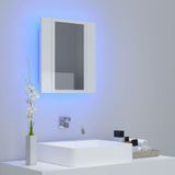 VidaXL Badkamerkast met Spiegel en LED 40x12x45 cm - Acryl Hoogglans Wit